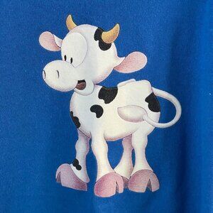 Kid’s Cow Calf T Shirt Youth Child's Children's XS Blue NEW Never Worn